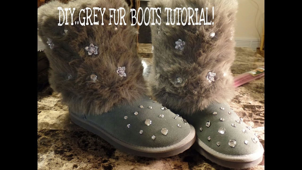 DIY...GREY FUR BOOTS TUTORIAL!