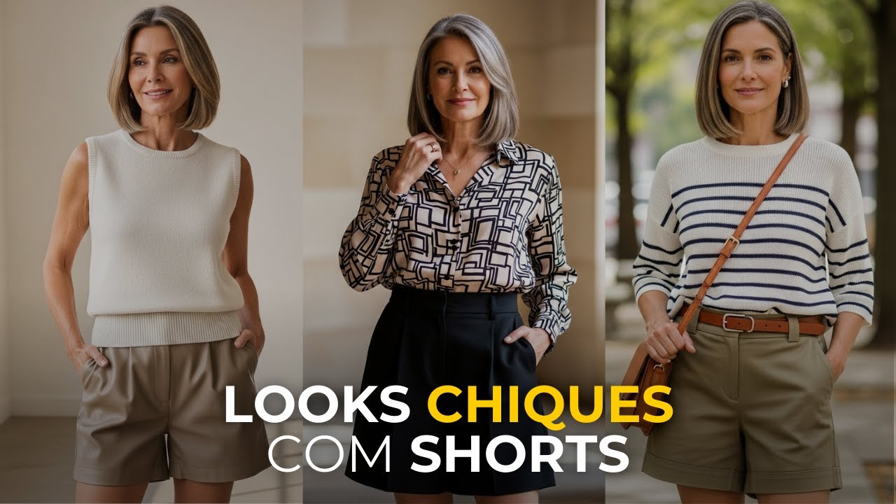 11 Ideias De Looks Com Shorts Que Parecem Caros ( Para Mulheres 50+ )
