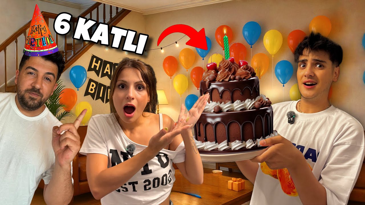 6 KATLI PASTA YAPTIK! (SERKANIN DOĞUM GÜNÜ) Melih Yıldırım | Sıla Beyoğlu 