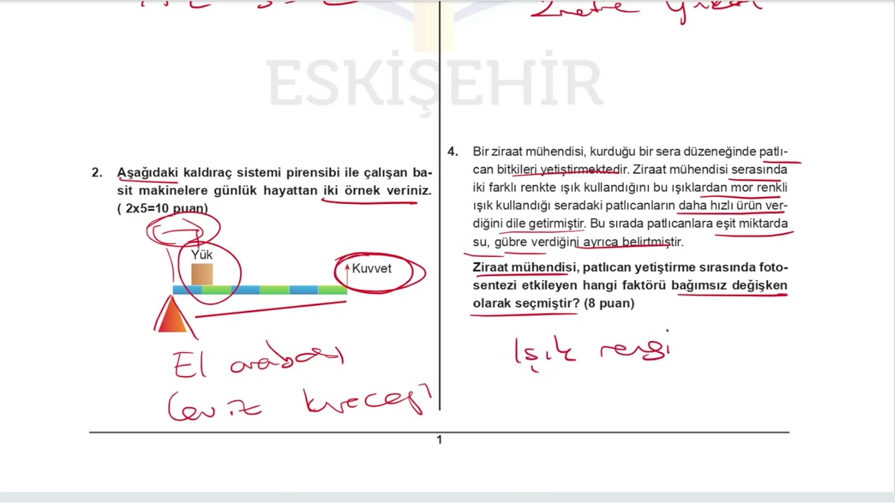 8.Sınıf Fen Bilimleri 2.Dönem 2.Yazılı