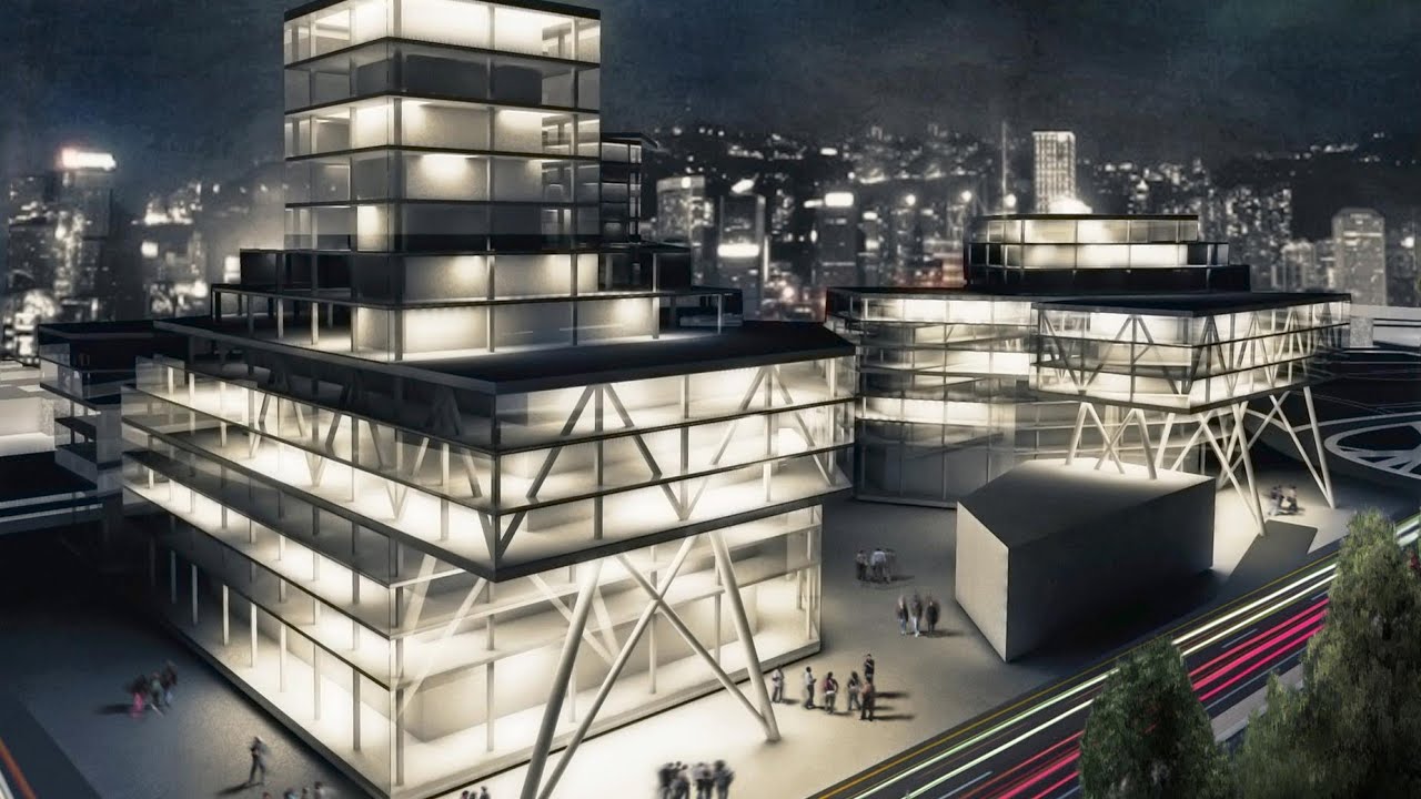 3D Animation Business Center architectural presentation