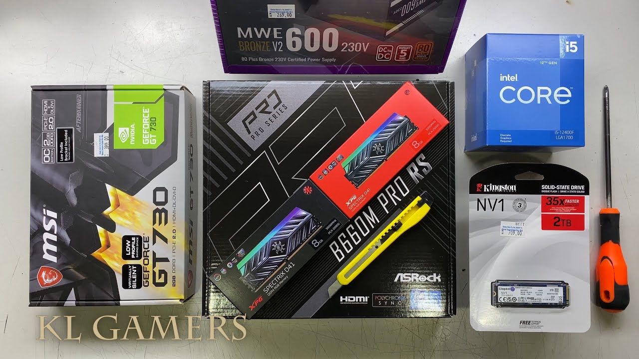 intel Core i5 12400F ASRock B660m PRO RS MSI GT730 Montech RGB PC Build