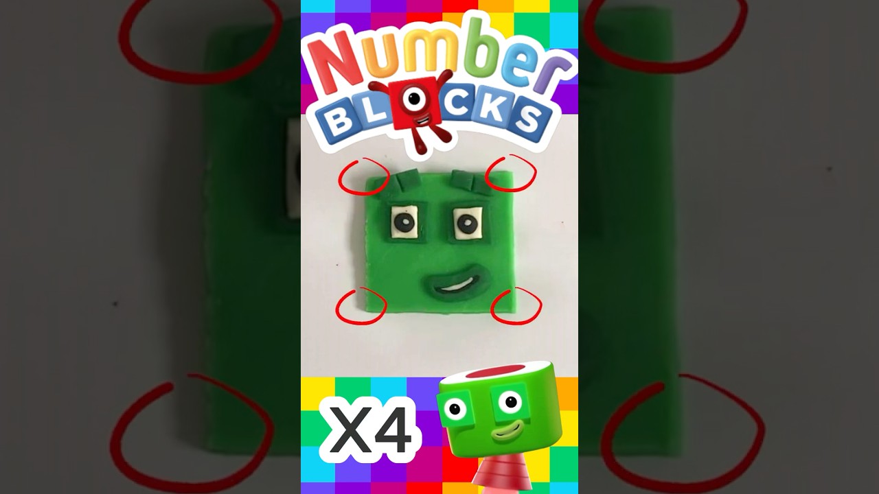 Numberblock Four Playdoh | Numberblocks Rectangle Square | Make Your Own Numberblocks
