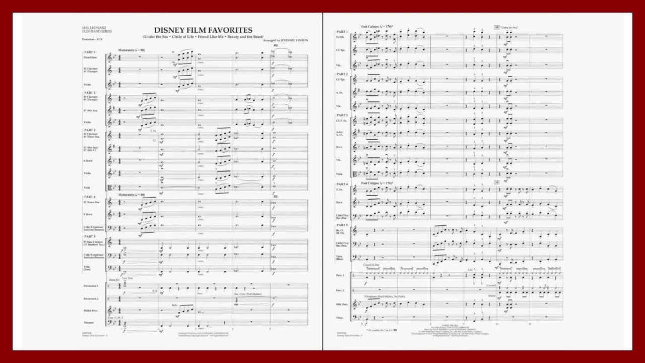 Disney Film Favorites (Aladdin, Little Mermaid & more) | Arr. Johnnie Vinson