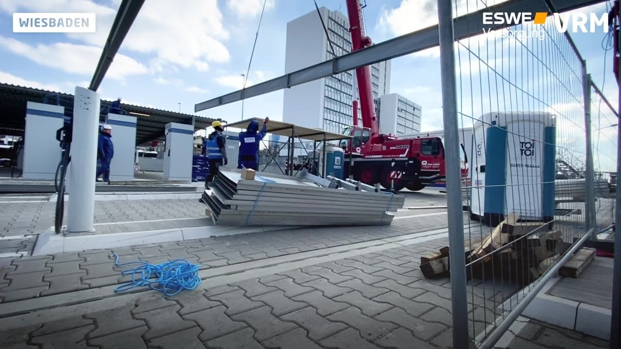 Wiesbadener ESWE-Depotdach wird abgebaut