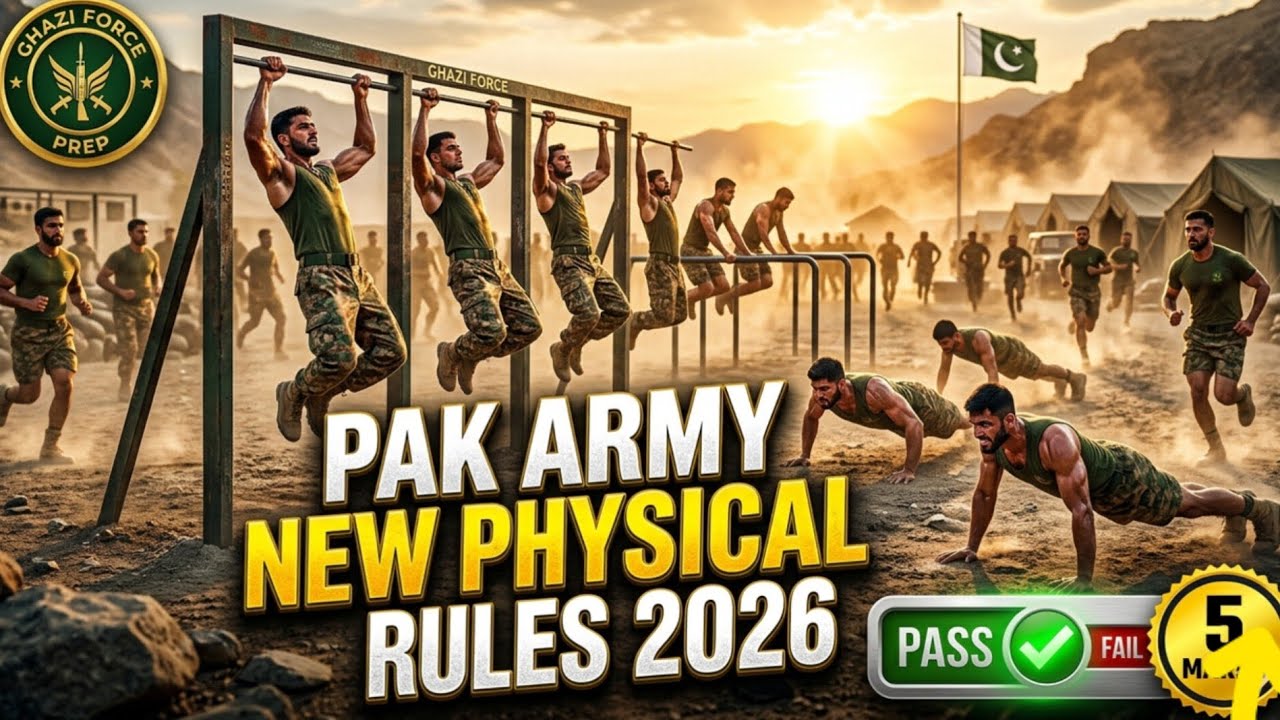 : Pakistan Army Physical Test New Rules 2026 | Push-ups, Pull-ups & Running Marks Criteria.