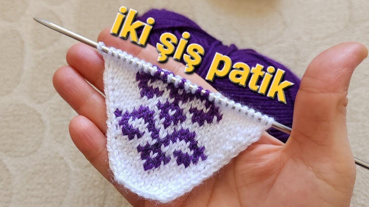 Kilim desenli iki şiş dikişsiz patik ✅️ Beşşiş görünümlü dikişsiz #ikişişpatik  ✅️ @divapatik