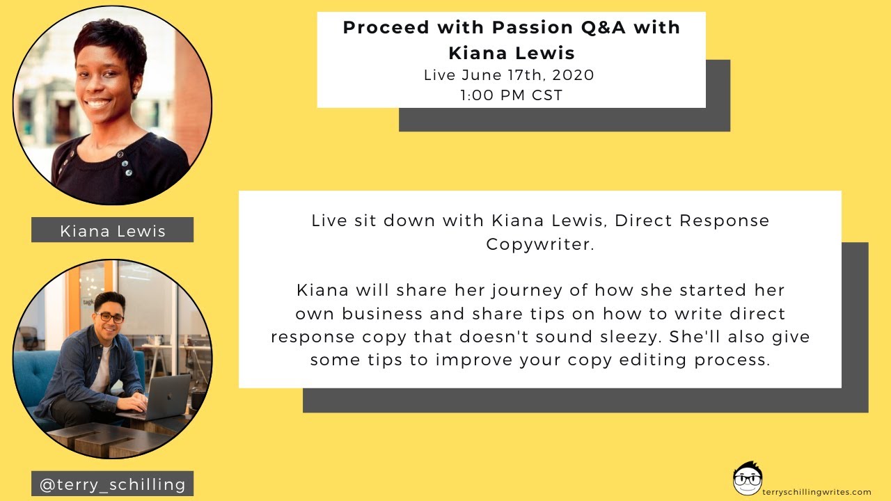 Proceed with Passion Q&A with Terry Schilling & Kiana Lewis