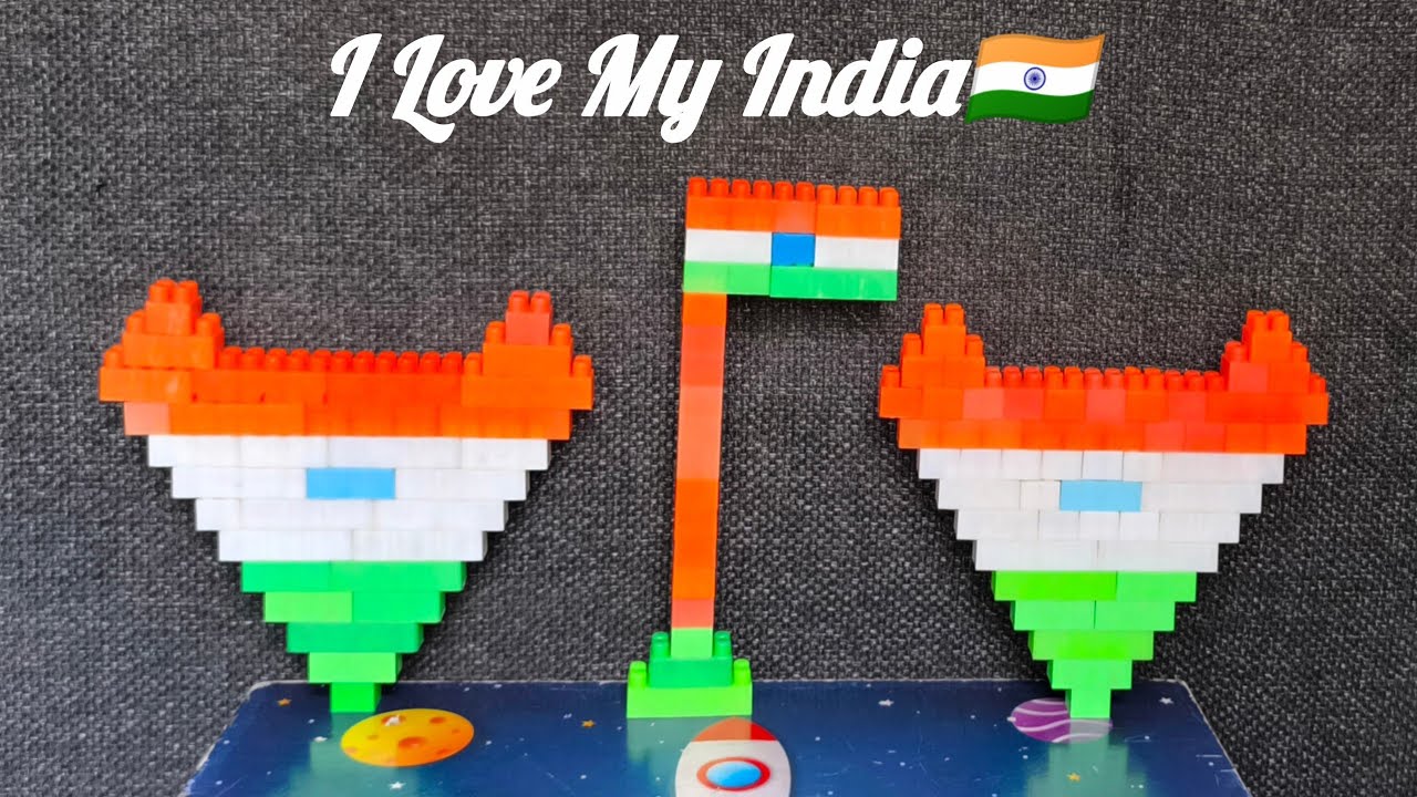 Satisfying DIY blocks|Building Blocks Flag #independenceday #independence #flag ##tiranga#tricolor