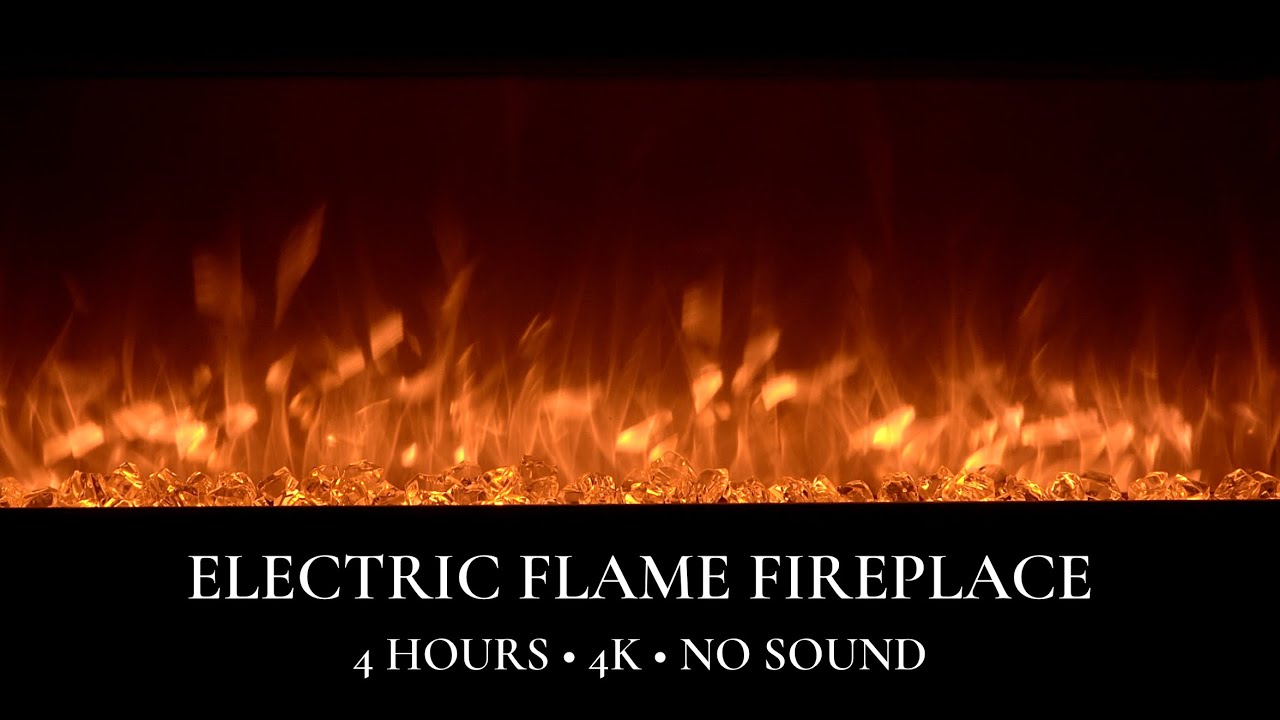 Deep Orange Sharp Luxury Fireplace 4K - 4 Hours Cozy Ambiance | No Music