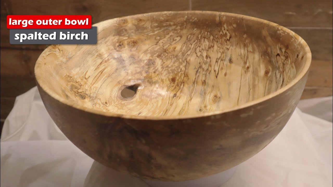 Turning a large spalted birch bowl
