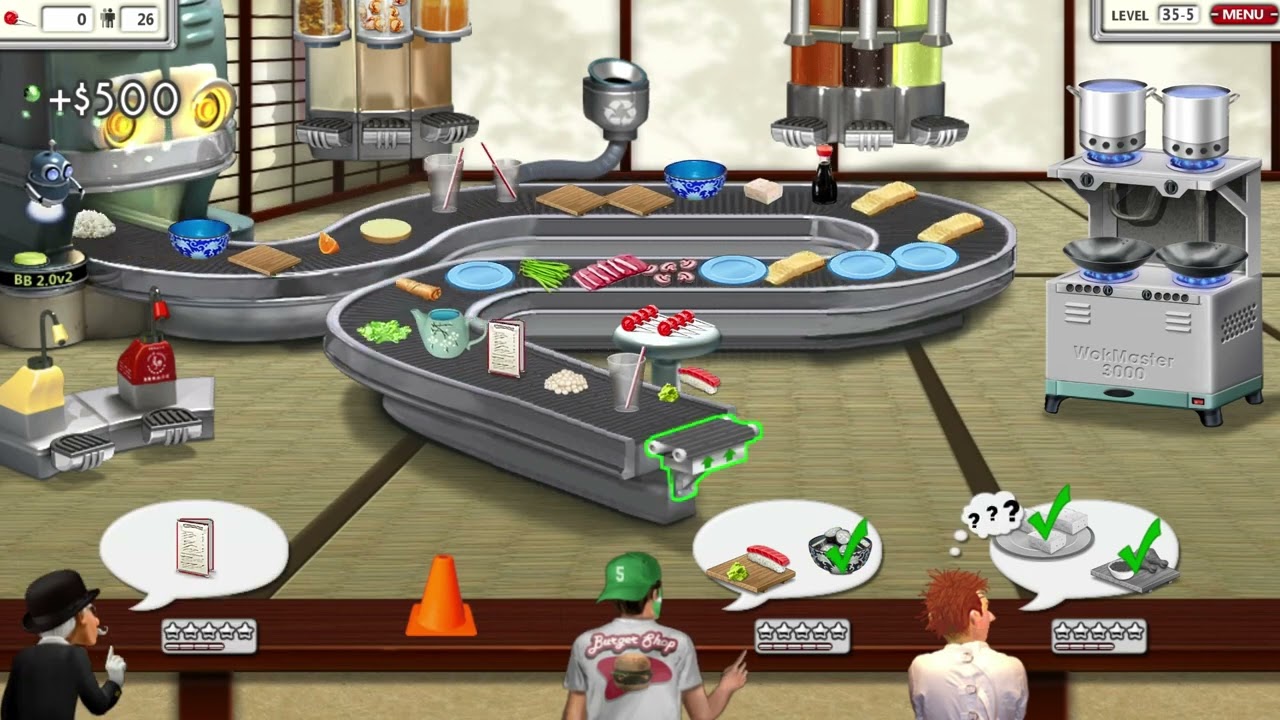 Burger Shop 3 Extreme Mode final levels - no BurgerBot/0 lollipops
