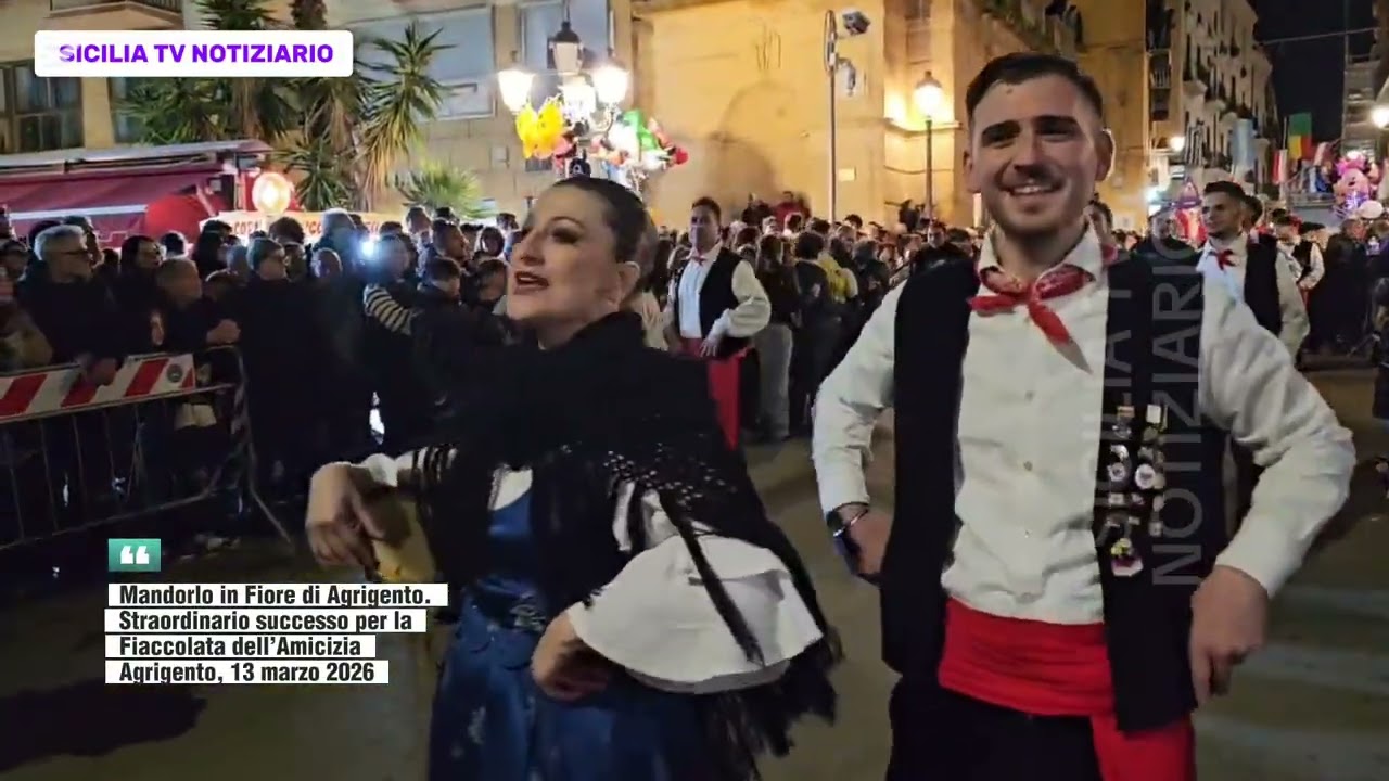 Mandorlo in Fiore, straordinario successo per la Fiaccolata dell’Amicizia. Agrigento, 13 marzo 2026