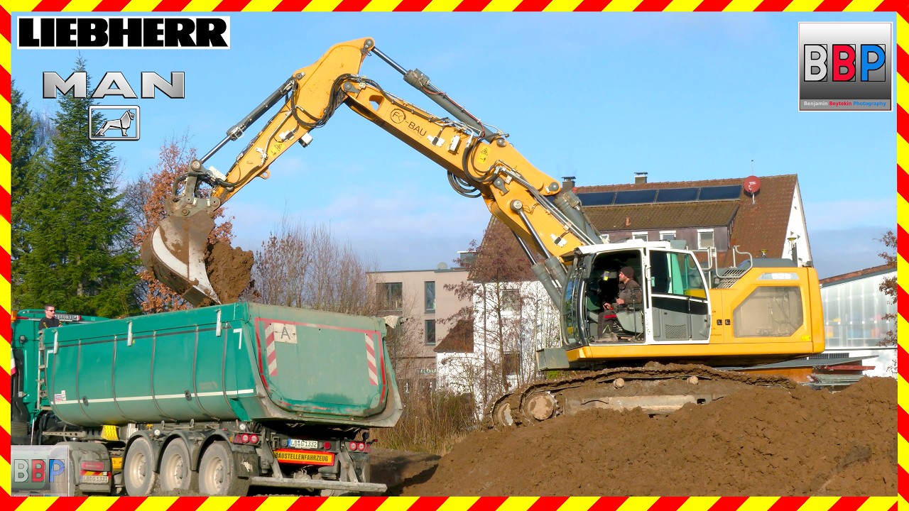 ⚠️ Liebherr R 928 VA & 2x MAN Sattelkipper  - 'AltstadtQuartier' Winnenden, 2025. Teil 5
