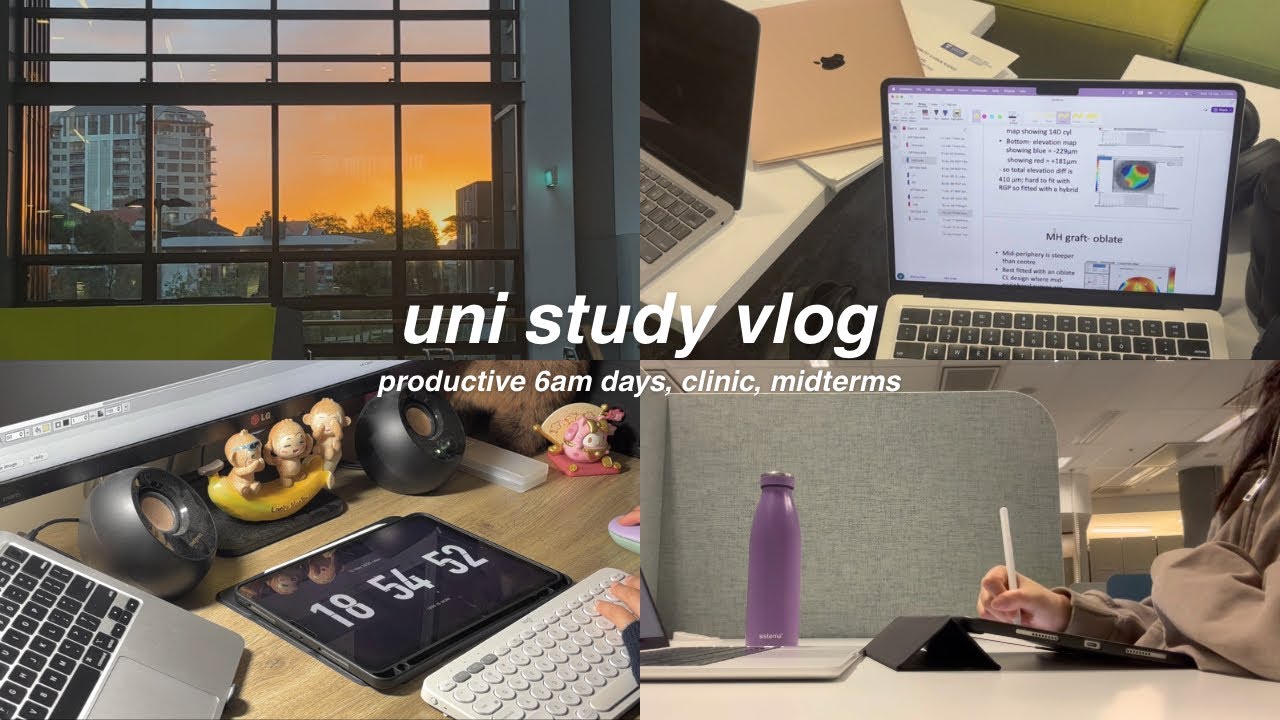 study vlog: LOCK IN with me, long uni days, midterm test, clinic rotations