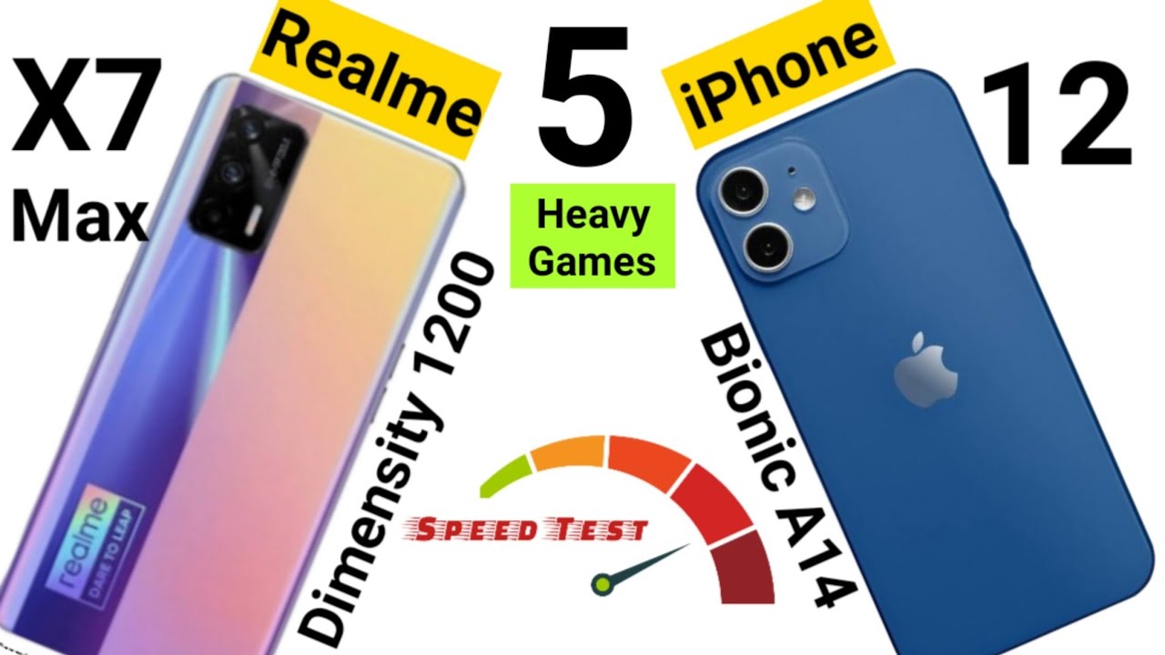 Realme X7 Max vs iPhone 12 Speedtest 5 heavy Games Comparison Realme Ui vs iOS 🔥🔥🔥
