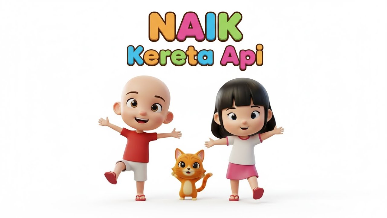 Naik Kereta Api | Lagu Anak-anak Bersama Kucing Lucu