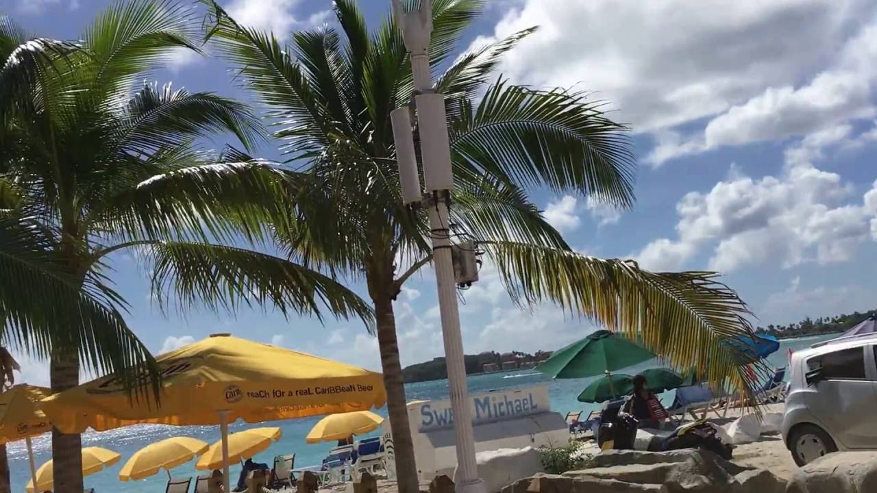 Walking along the boardwalk in Philipsburg St. Maarten
