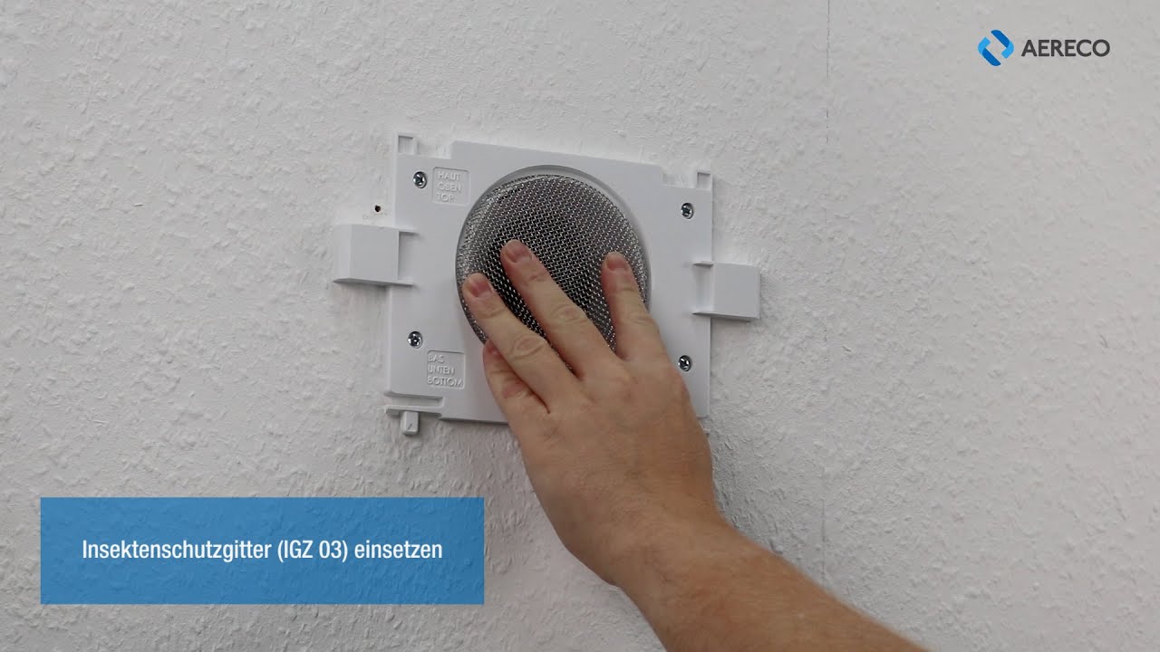 Nachrüstung & Reinigung des Insektenschutzgitters IGZ03 für Wand ALD der Serie KWHRVA 03 / ZWRHVA 40