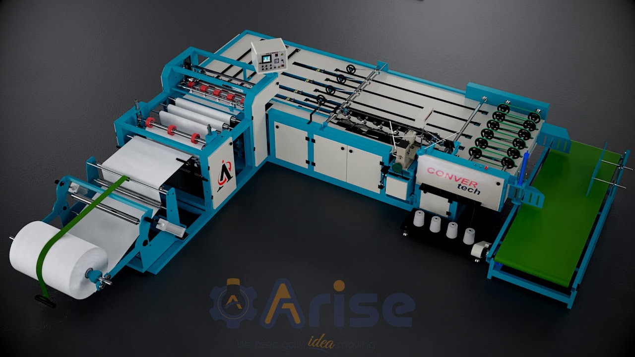 Auto Bag Conversion Line Animation - ARM STRENGTH - BCS Machine