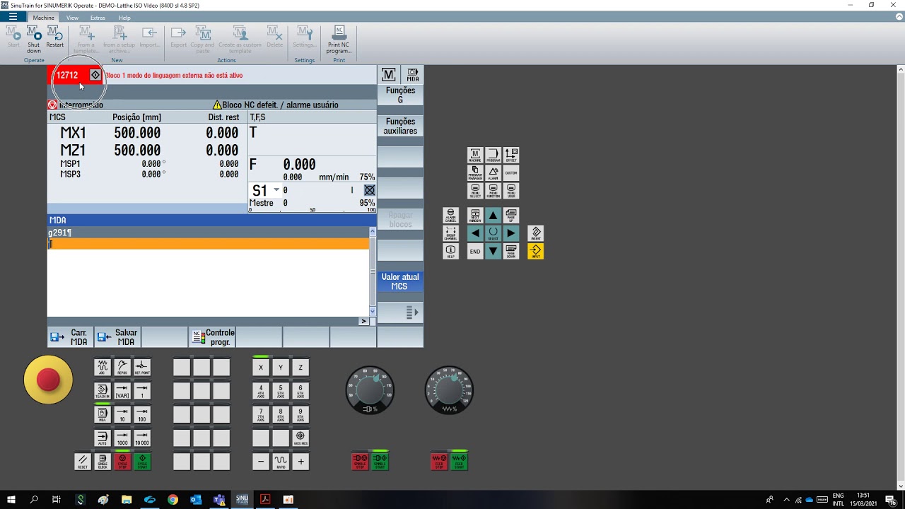 COMO HABILITAR A LINGUAGEM ISO NO SIMULADOR CNC SINUTRAIN SIEMENS !