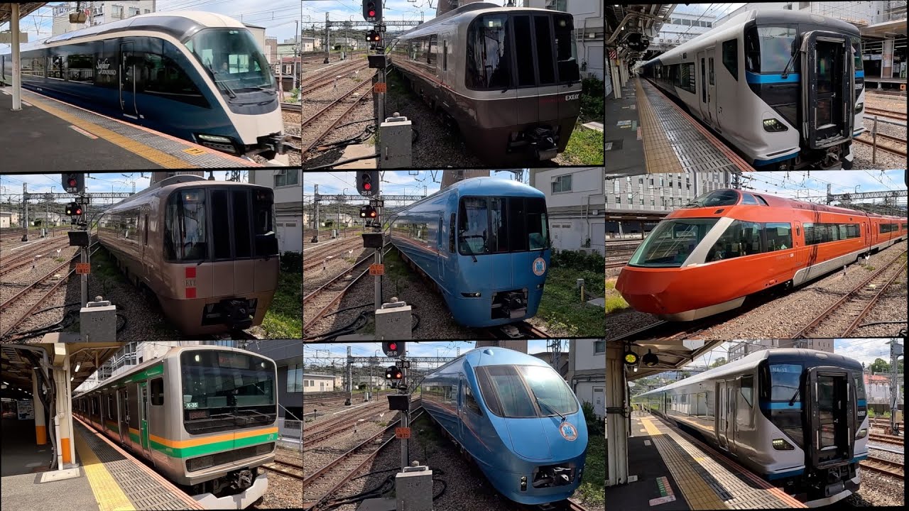 夏の日曜日　小田原駅は特急がいっぱい