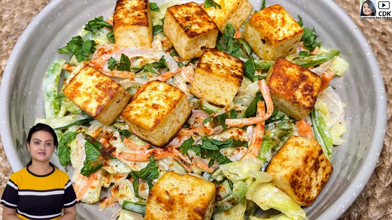 High Protein Paneer Salad Recipe | Healthy Paneer Salad for Weight Loss | Low Carb Salad Recipe