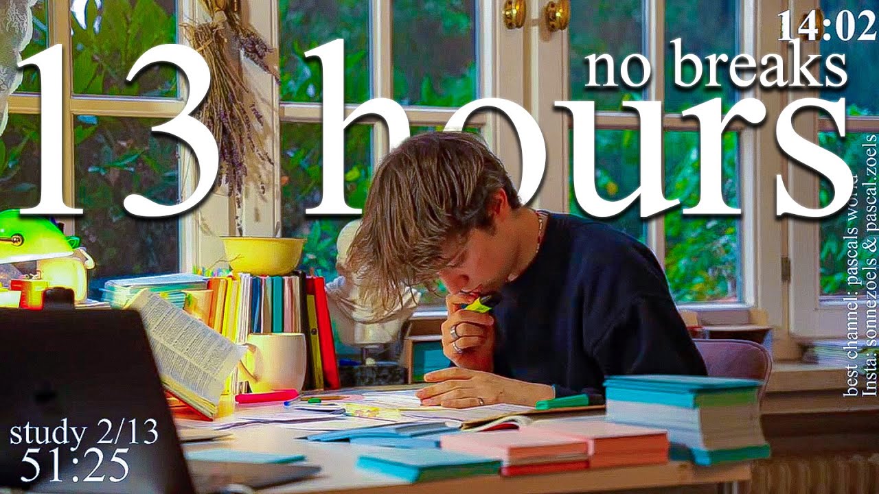 LIVE | 13-HOUR study with me WITHOUT BREAKS (pt.1) 📚🌧 rain & thunder sounds
