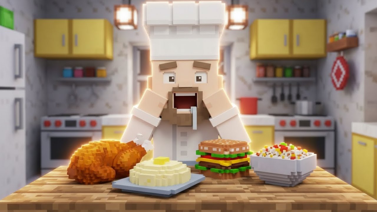 The Most Satisfying Minecraft Cooking Ever ASMR With Roasted Chicken Mashed Potato🤤| Pixel Pantry