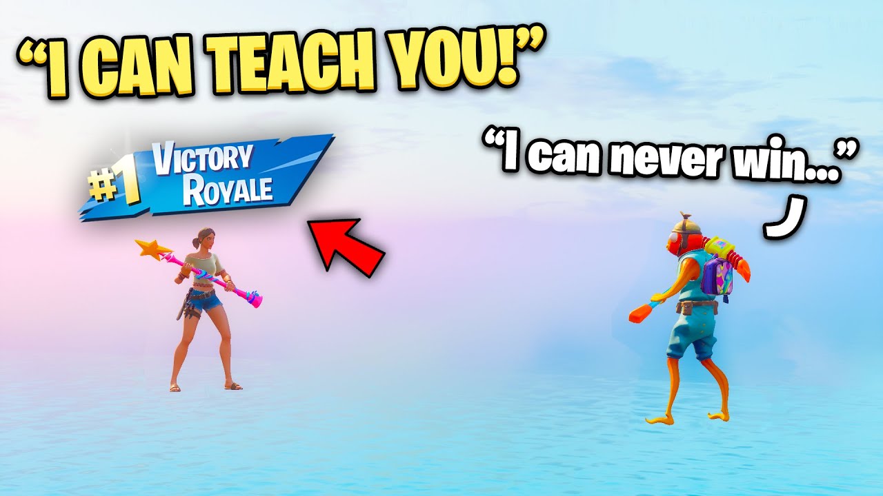 I Taught A 9 Year Old How To Get A Win In Fortnite...
