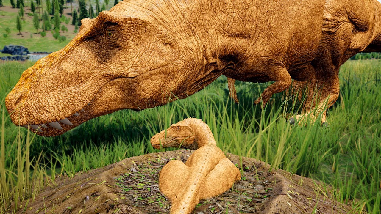 Golden Tiranossauro Rex + Filhote de Ouro! Caça Aos Gallimimus (#1) | The Isle Realismo | (PT/BR)