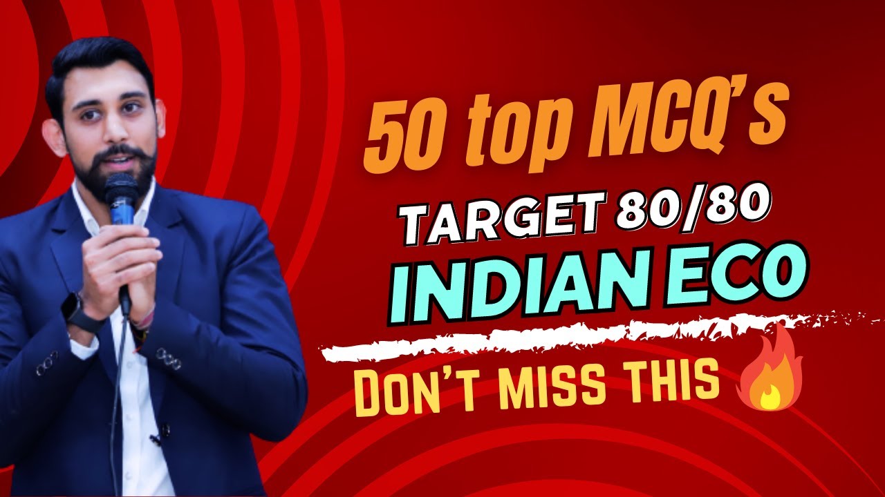 1 MARKERS | 50 Top MCQ's | Indian Economics | Class 12 | Boards 2024