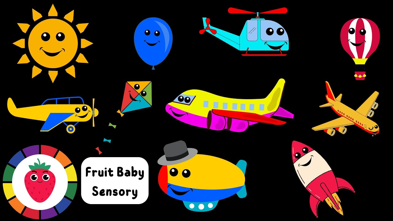 Baby's First Flight | High Contrast Baby Sensory Video by Fruit Baby Sensory