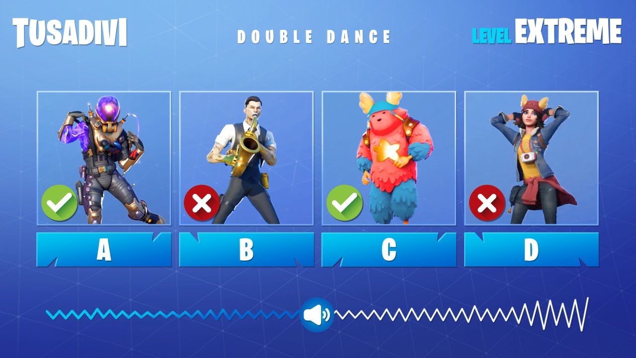 ADIVINA EL BAILE DE FORTNITE (DOS A LA VEZ) - EXTREMO - FORTNITE CHALLENGE | tusadivi
