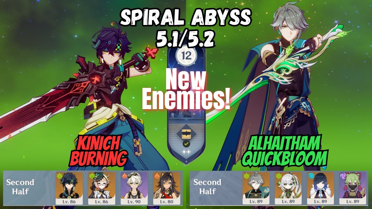 New Abyss! C0 Kinich Burning / C0 Al Haitham Quickbloom Floor 12 5.1/5.2 Genshin Impact [原神]