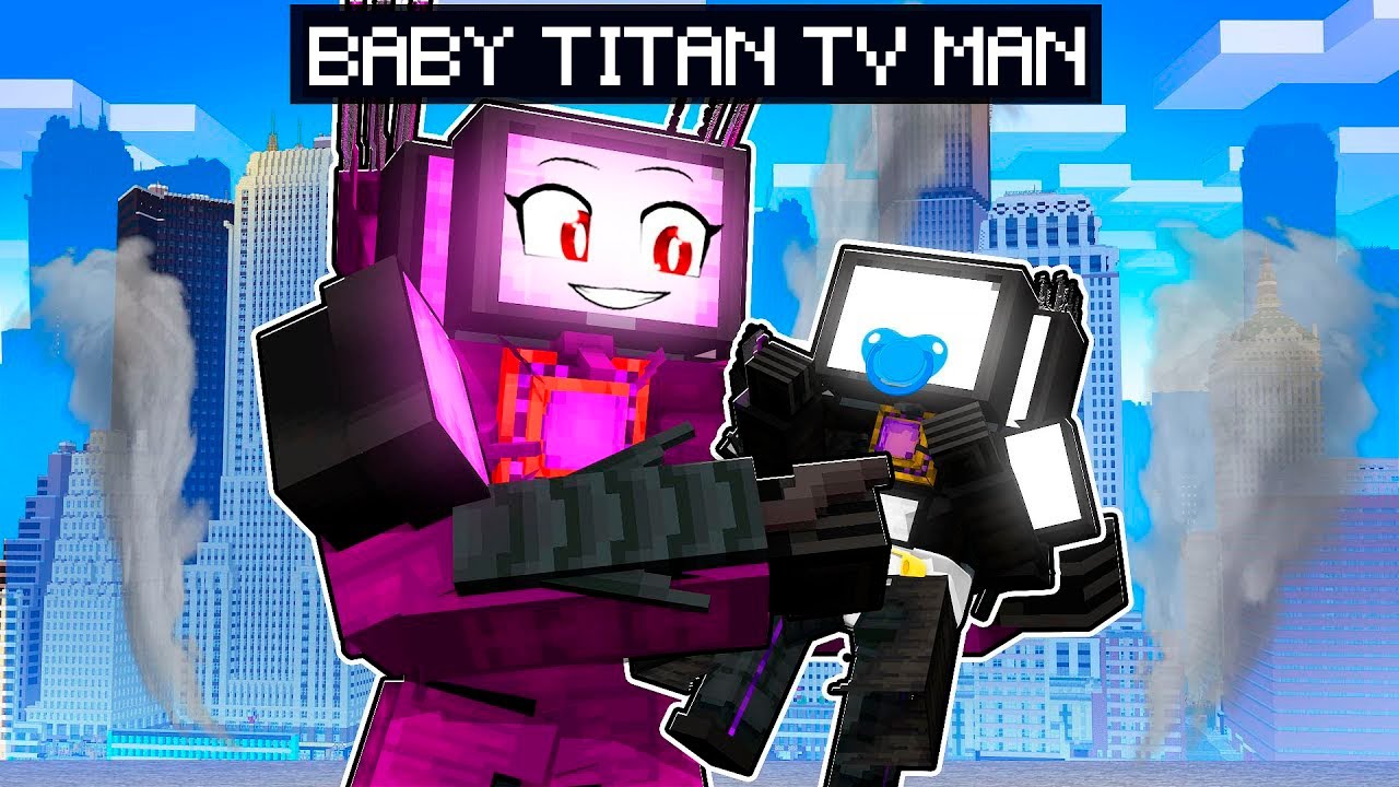 CRAZY TITAN TV WOMAN Turned TITAN TV MAN Into a BABY in Minecraft