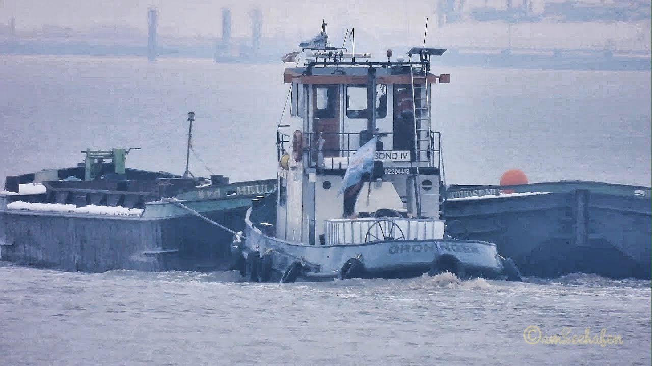 Schubverband Schubschlepper DRIEBOND IV PE5476 MMSI 244250463 + barges JUPITER + MERCURIUS push  tug