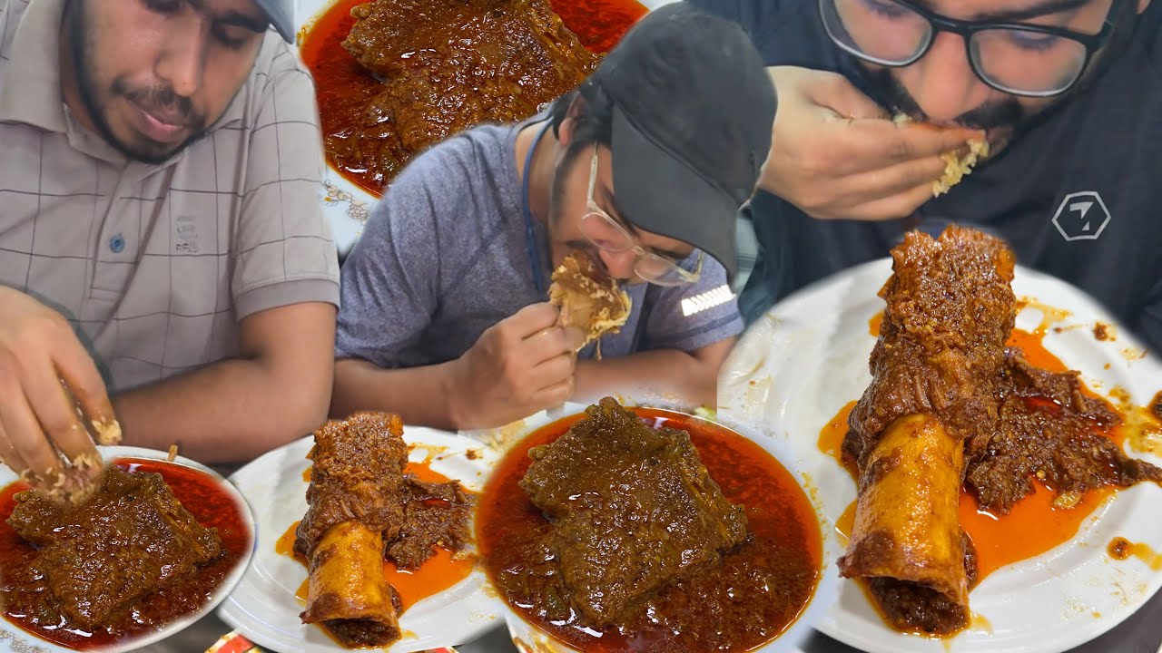Eating Spicy Nalli/Chaap With Pulao Rice at Mukta Biryani Ghor, Harvangar Mor, Khilgaon