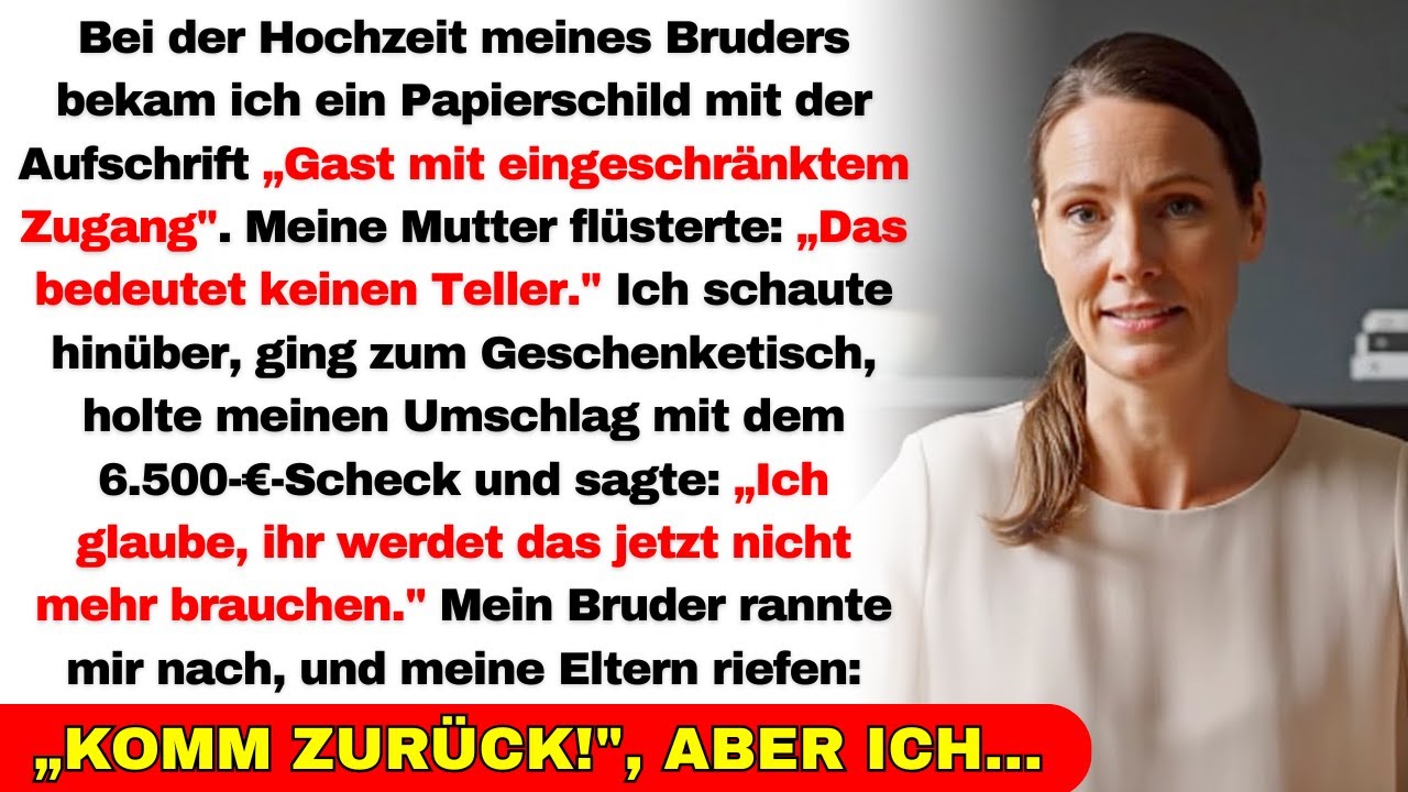 Bei meines Bruders Hochzeit bekam ich ein Schild: „Eingeschränkter Zugang