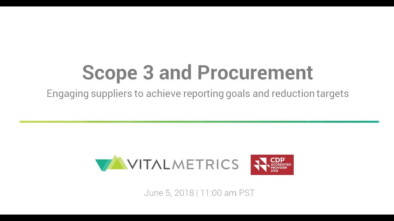CDP Webinar: Scope 3, Procurement, and Engaging Suppliers