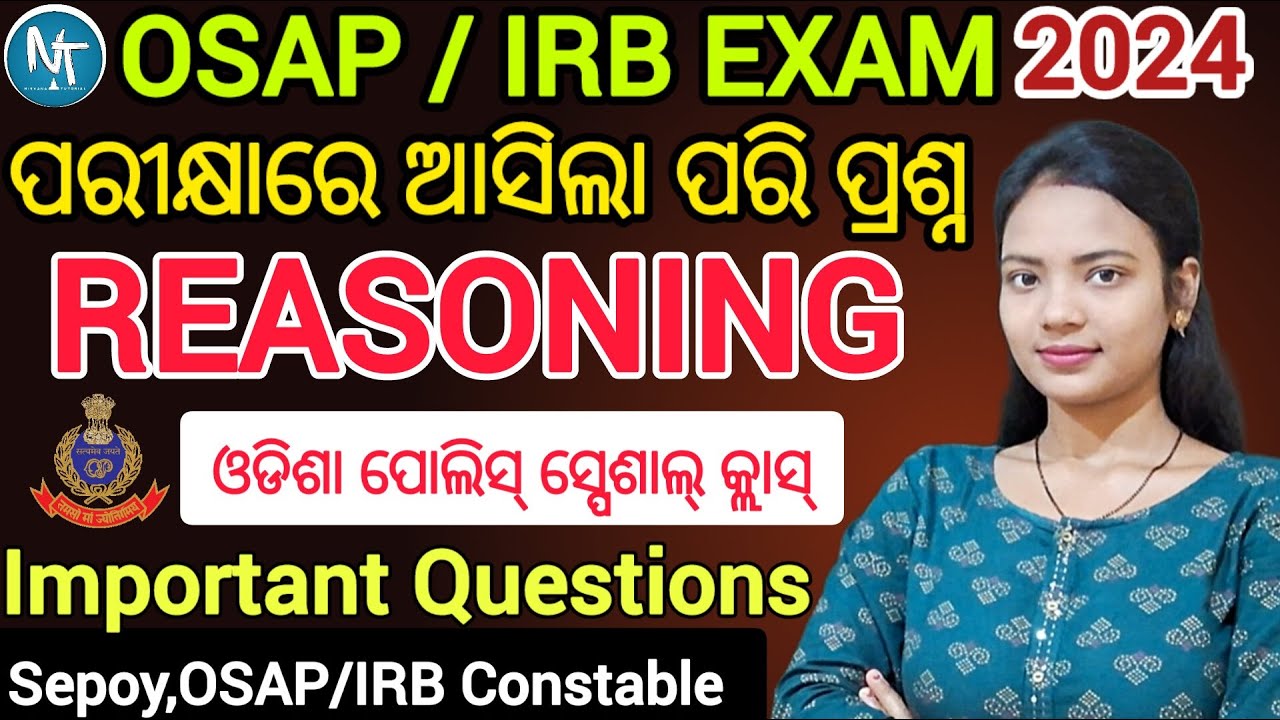 Osap/Irb Exam 2024 Reasoning Pactice Questions Set ll Odisha police recruitment exam questions