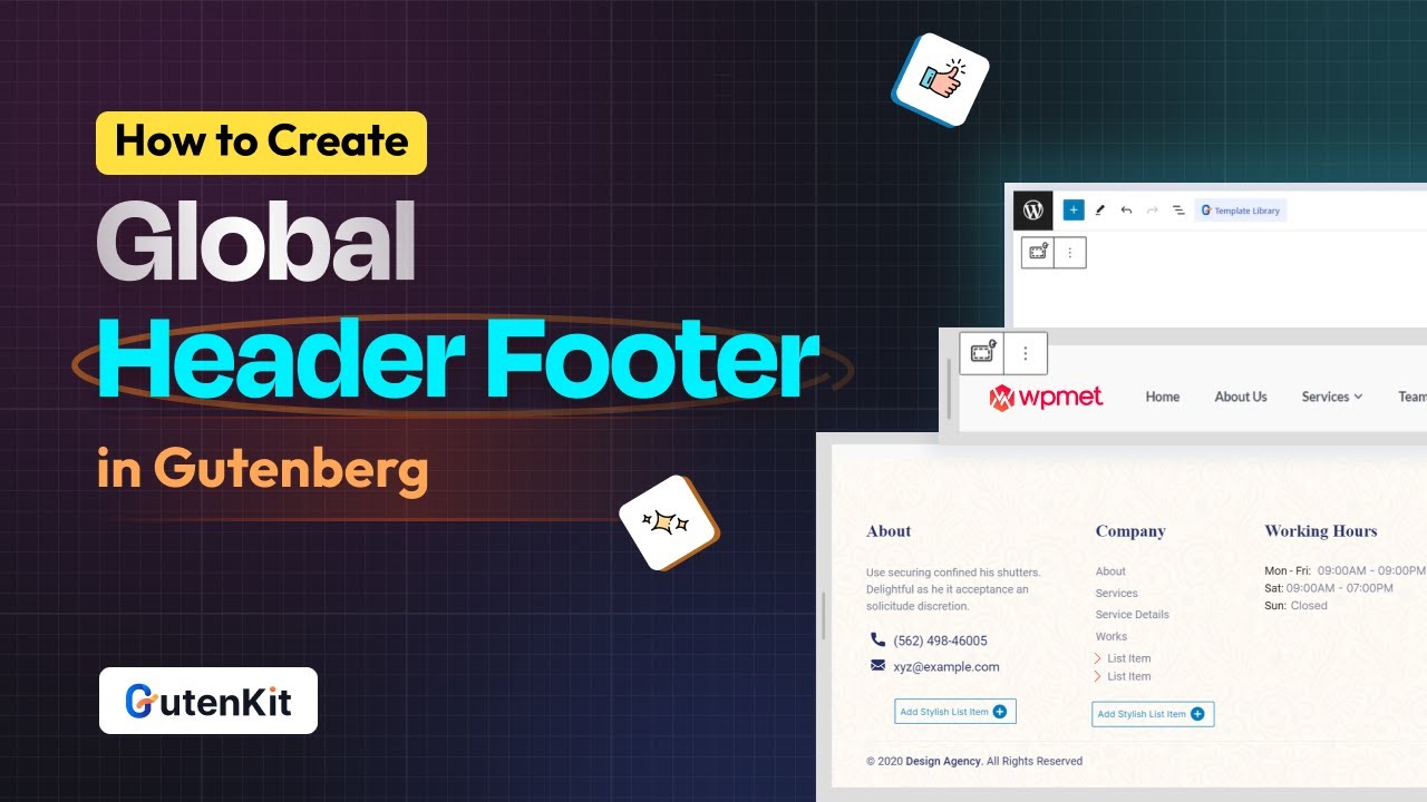 How to build custom header footer with Gutenberg for WordPress