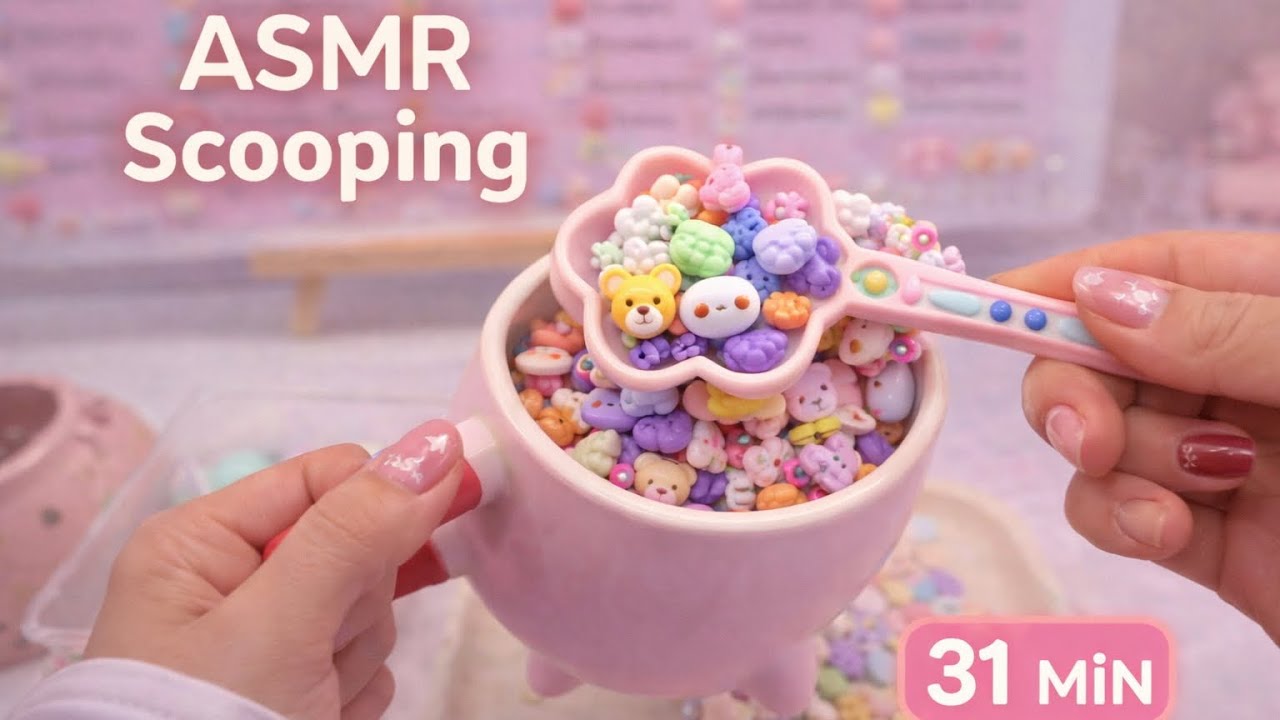 ASMR Scooping the CUTEST Mini Charms 🌸 Super Relaxing (31 Minutes