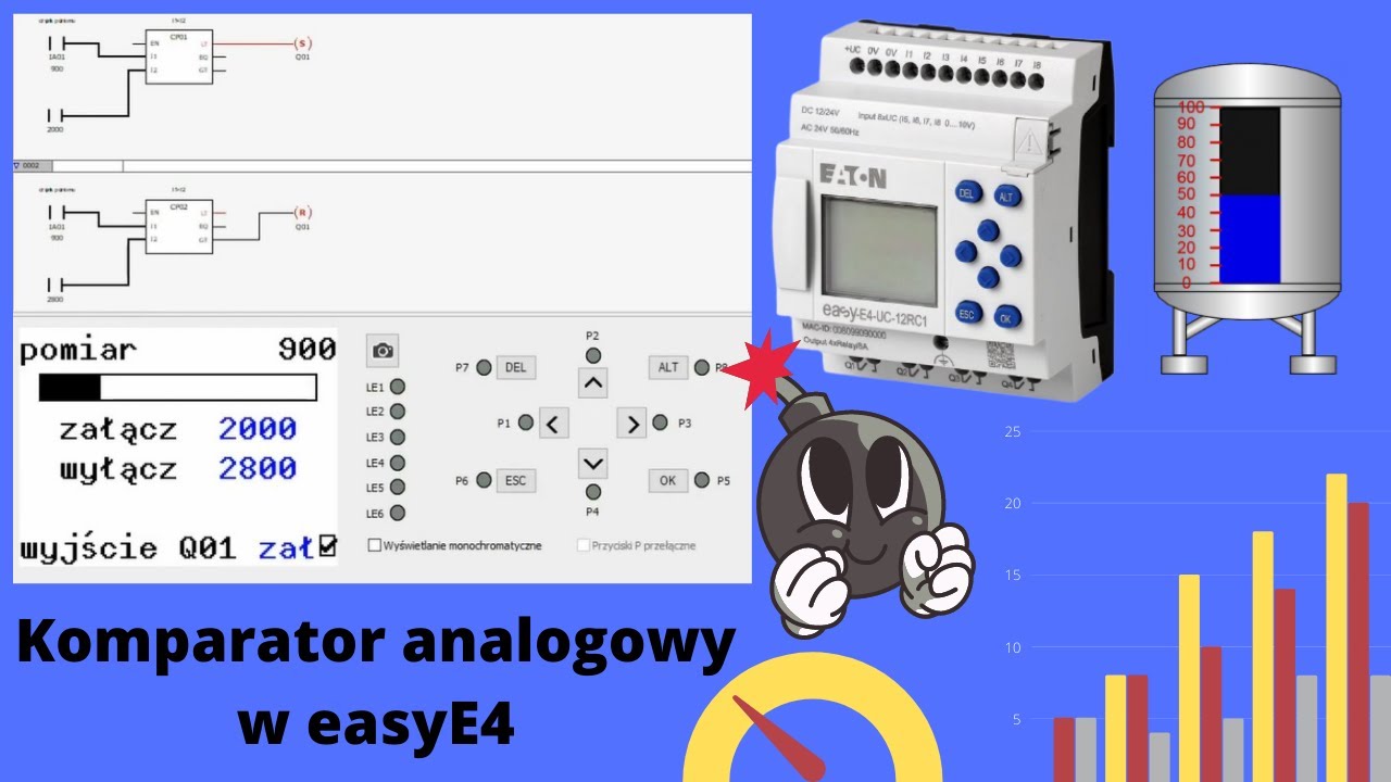 easyE4 programowanie część 3 komparator analogowy/easyE4 programming part 3 analog comparator