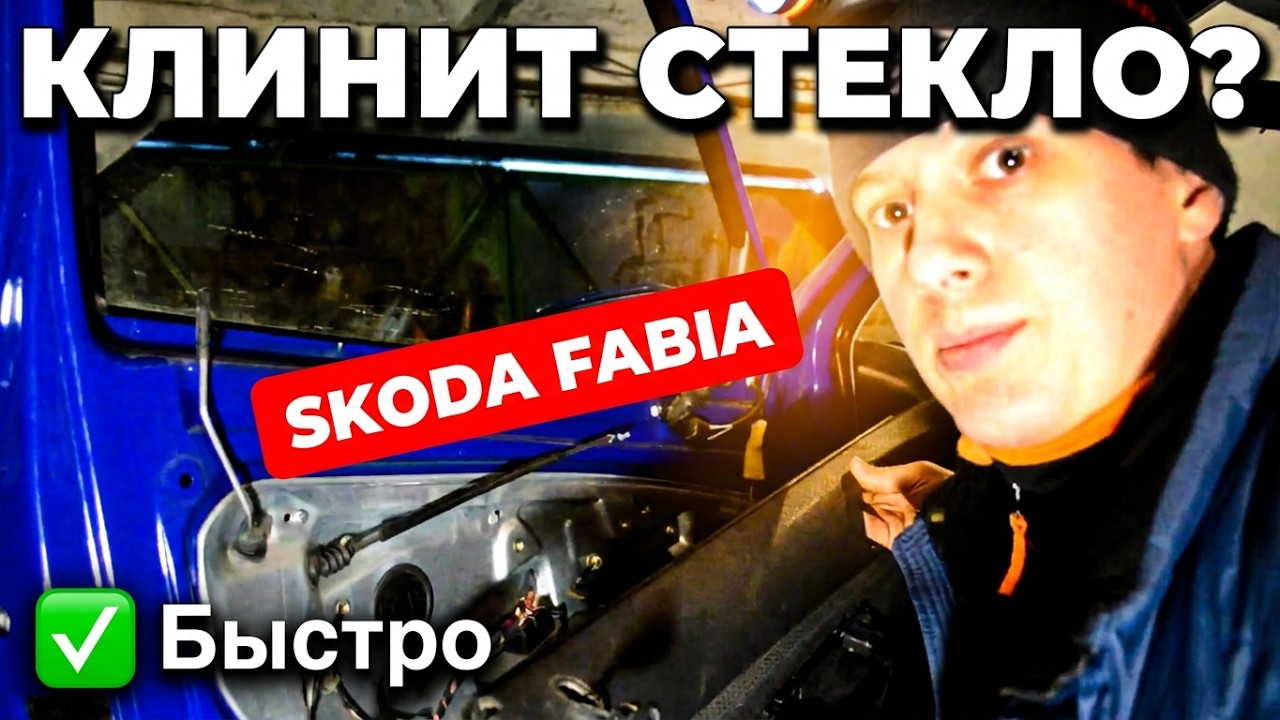 Разборка двери и ремонт стеклоподъёмника на Skoda Fabia