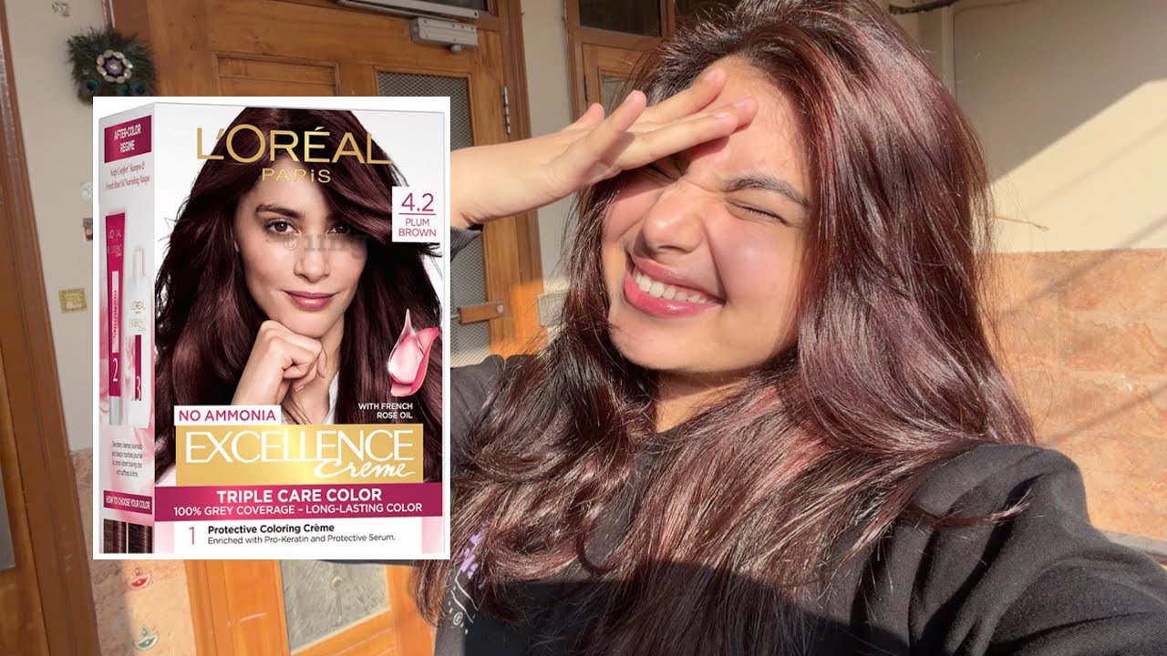 *Colouring my hair PLUM BROWN 🤎💜 with L’Oréal excellence 🍀🧿 **HINDI VLOG** 🫨