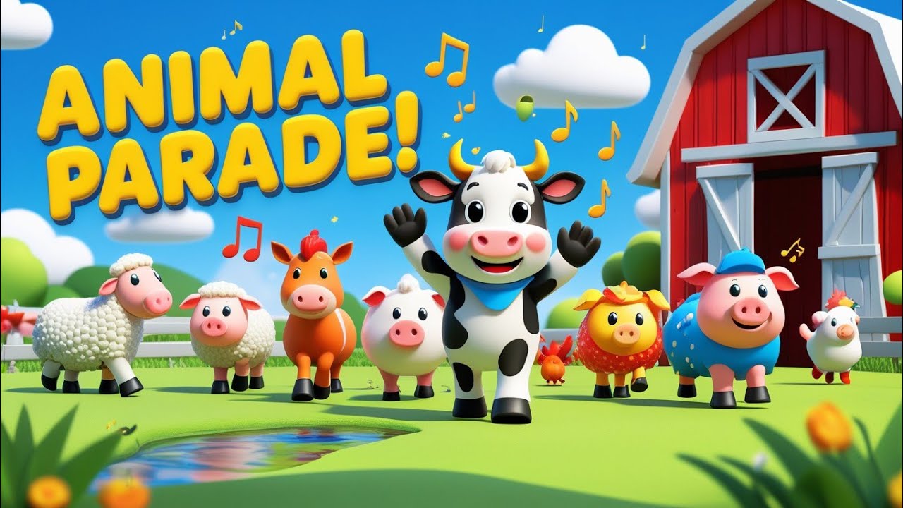 The Big Farm Animal Parade | Fun Learning Song for Kids