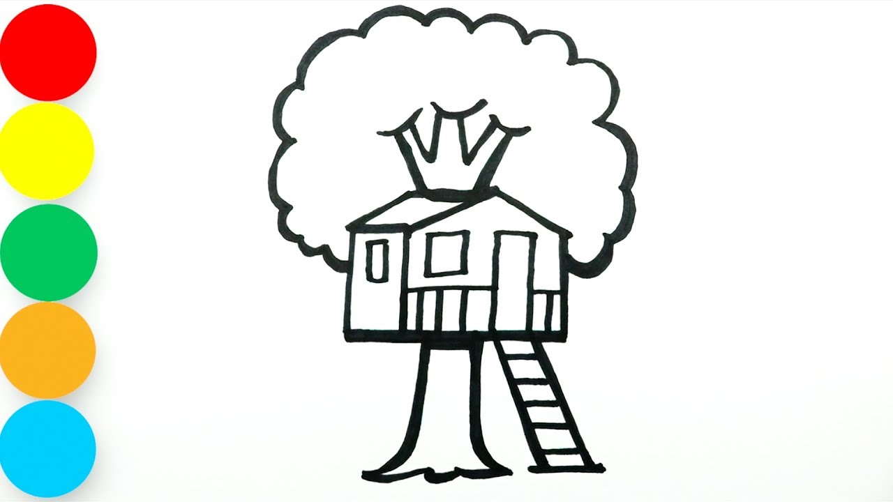 Coloring 3 PlayHouses - Drawing for Kids and Coloring for Toddlers - Easy Fun Coloring