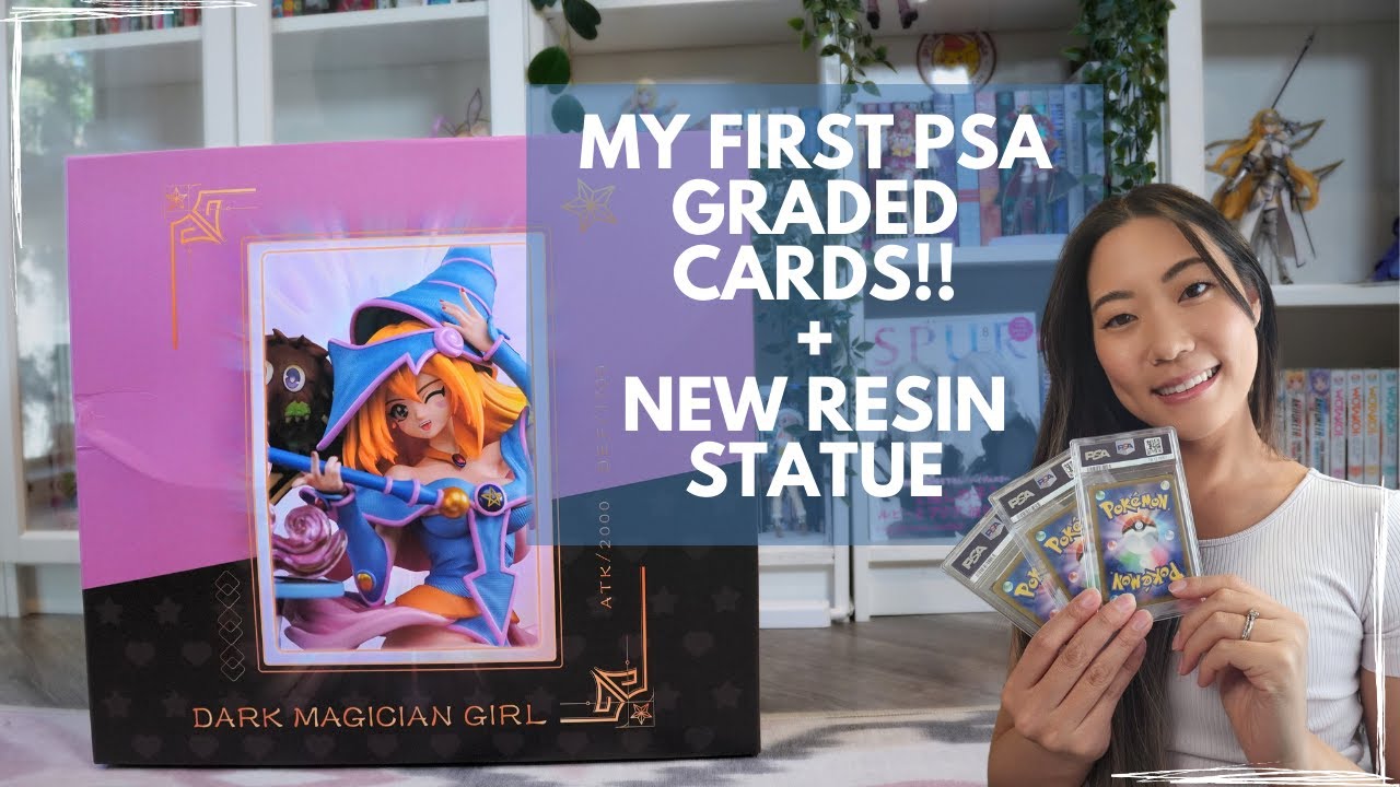 Unboxing my first PSA Pokemon cards & magical resin statue!! ✨