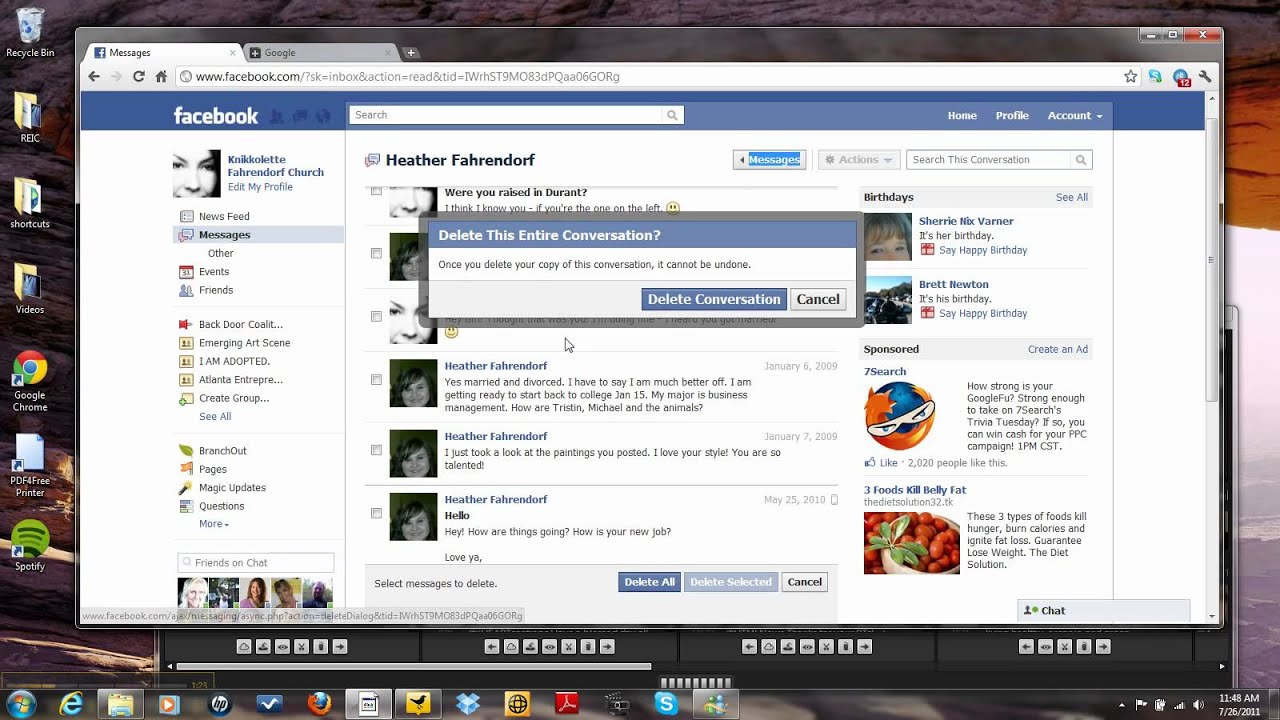 How to Delete Part or All of a Facebook Message